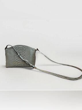 Dooney & Bourke Python Embossed Leather Crossbody Gray Purse